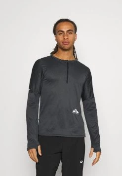 Nike Performance Herren TRAIL - Langarmshirt - Black/dark Smoke Grey