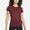 Nike Performance Damen ONE SLIM - Sport T-shirt - Dark Beetroot/black