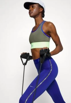 Nike Performance Damen BRA - Sport-BH Mit Mittlerer Stützkraft - Medium Olive/lime Glow/hyper Royal -Angebote Nike Store f8b3e26a7a9c4d408327dea9041c5c69