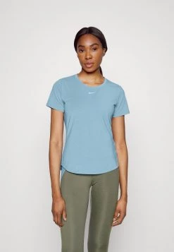 Nike Performance Damen ONE LUXE - T-Shirt Basic - Worn Blue/reflective Silver
