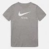 Nike Performance Kinder FOOTBALL SOCCER TEE - T-Shirt Print - Dk Grey Heather/white